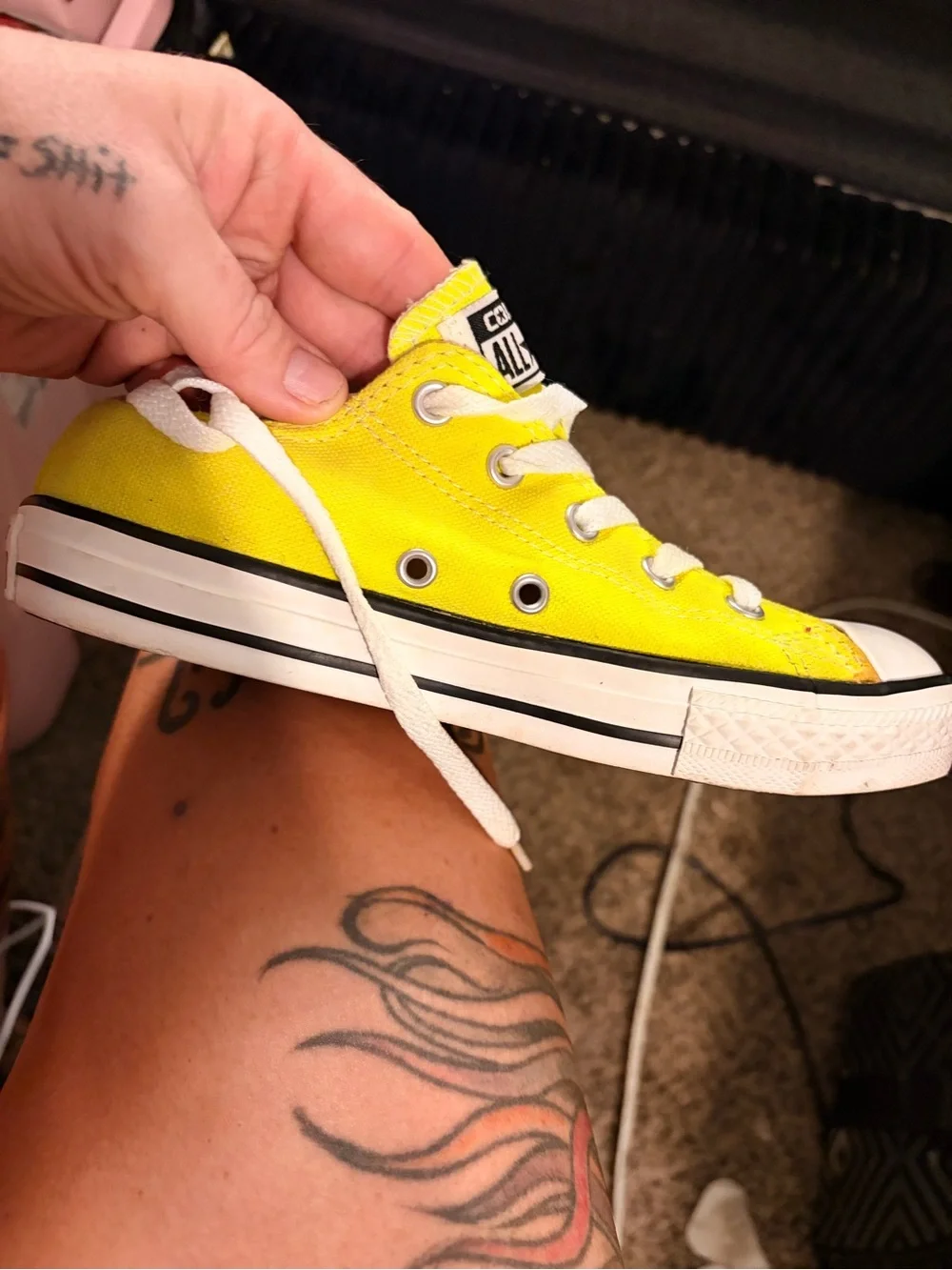 Converse Kids Neon Yellow Low-Top Canvas Sneakers